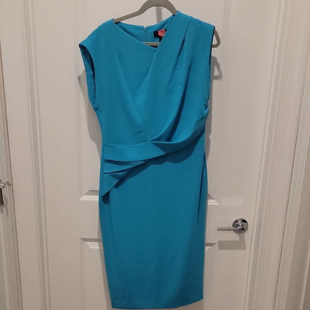 Donna Karan Turquoise Sleeveless Dress
